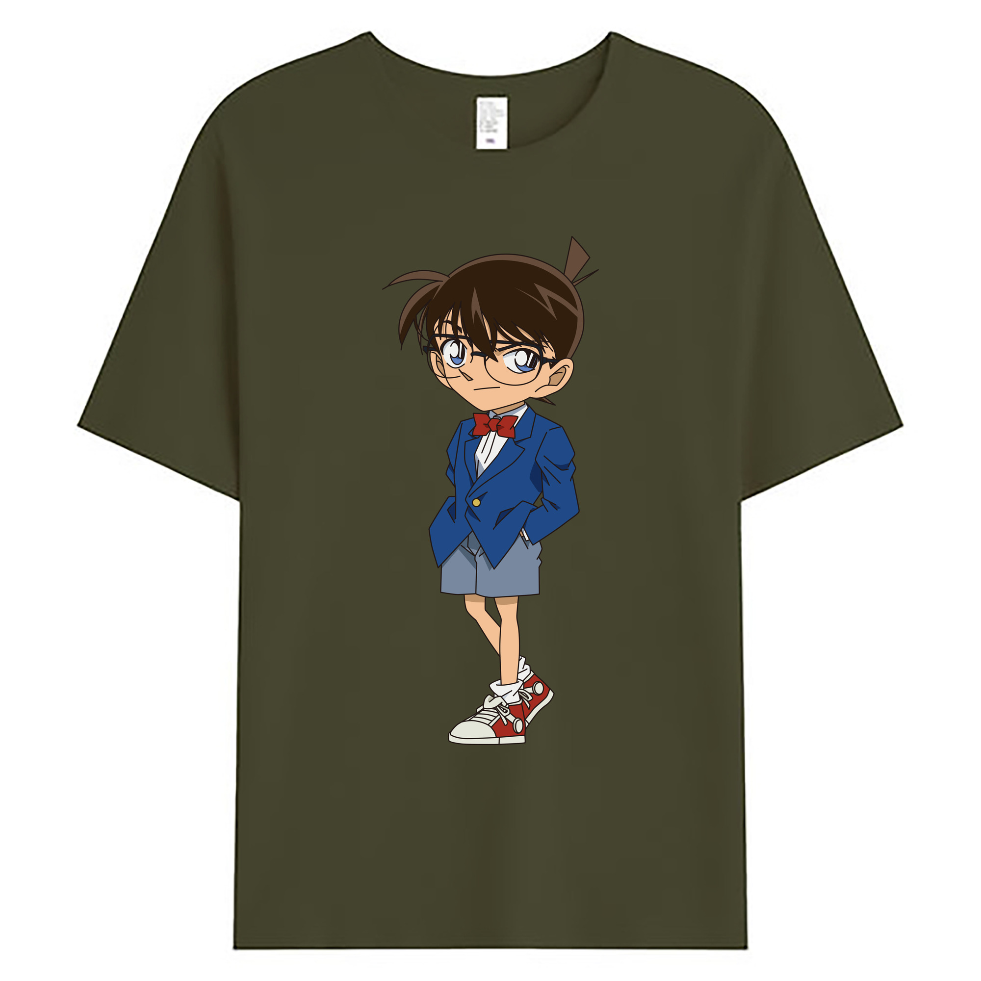 （画像用） 名探偵コナン 江戸川 コナン Detective Conan Conan Edogawa 綿100％ メンズ半袖Tシャツ｜肌触りやわらか＆通気性